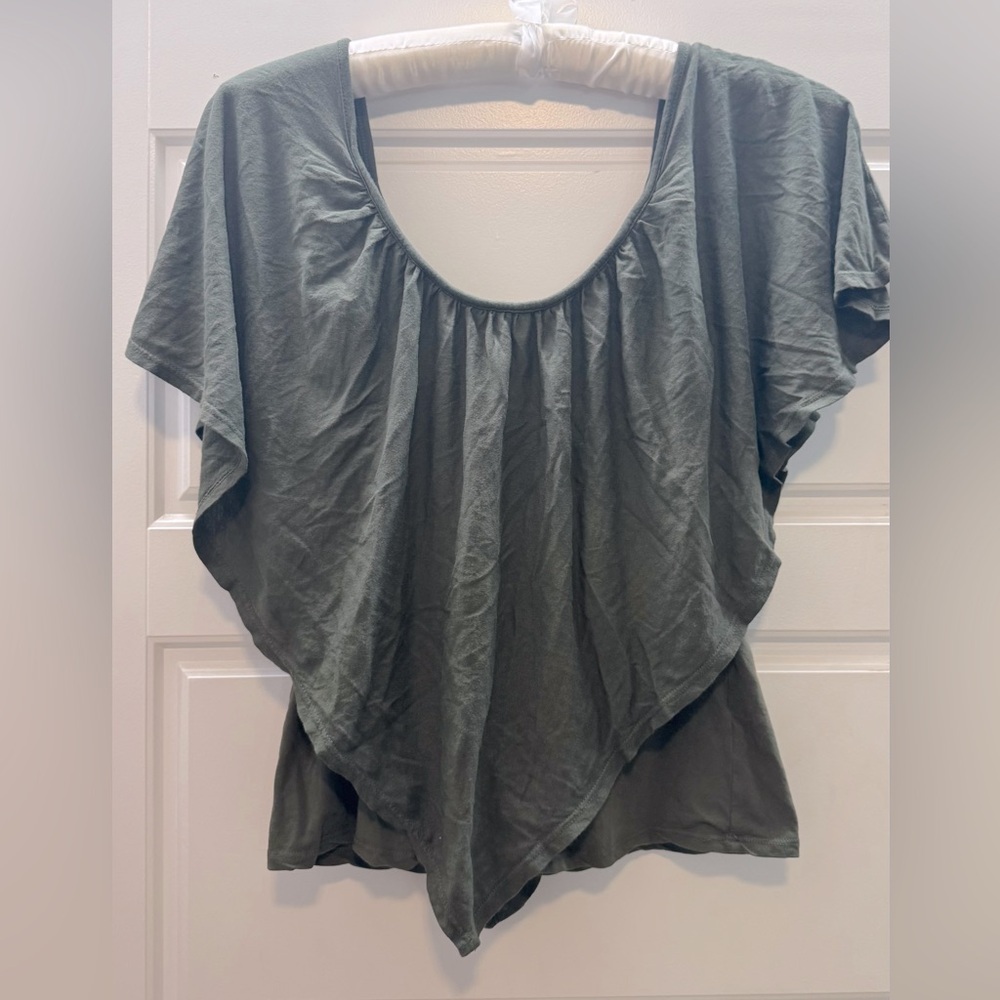 Chelsea Sky Hunter Green Blouse, sz sm